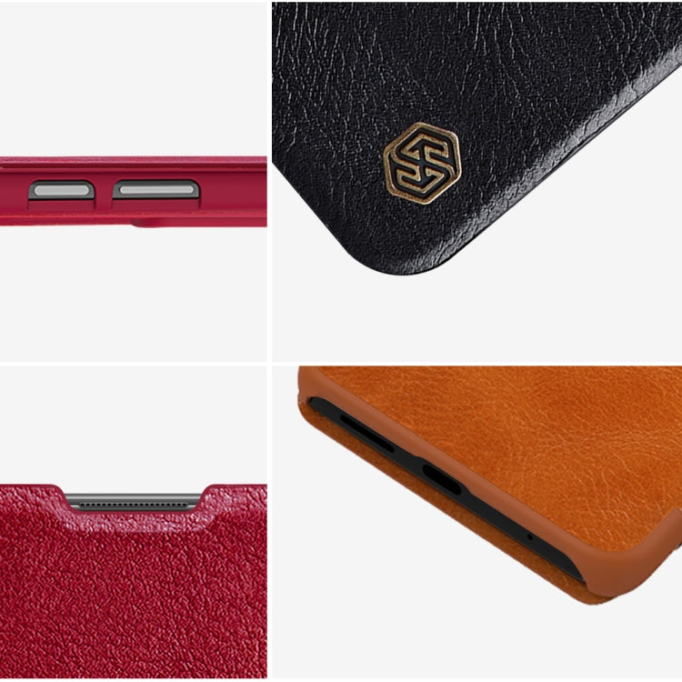 For Xiaomi Redmi Note 11 Global NILLKIN QIN Series Crazy Horse Texture Leather Case(Brown) - Xiaomi Cases by NILLKIN | Online Shopping South Africa | PMC TechLife | Buy Now Pay Later Mobicred