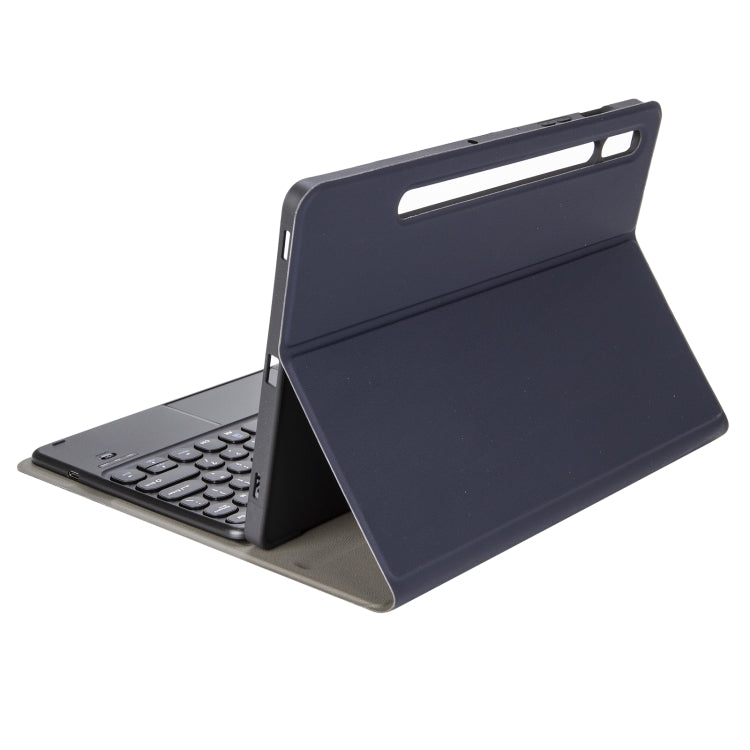 YA610B-A Lambskin Texture Voltage Round Keycap Bluetooth Keyboard Leather Case with Touchpad For Samsung Galaxy Tab S6 Lite 10.4 inch SM-P610 / SM-P615(Blue) - Samsung Keyboard by PMC TechLife | Online Shopping South Africa | PMC TechLife | Buy Now Pay Later Mobicred