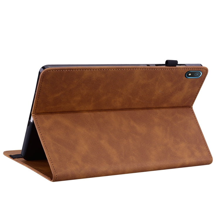 For Nokia T20 10.4 2021 Skin Feel Solid Color Zipper Leather Tablet Case(Brown) - Nokia by PMC TechLife | Online Shopping South Africa | PMC TechLife