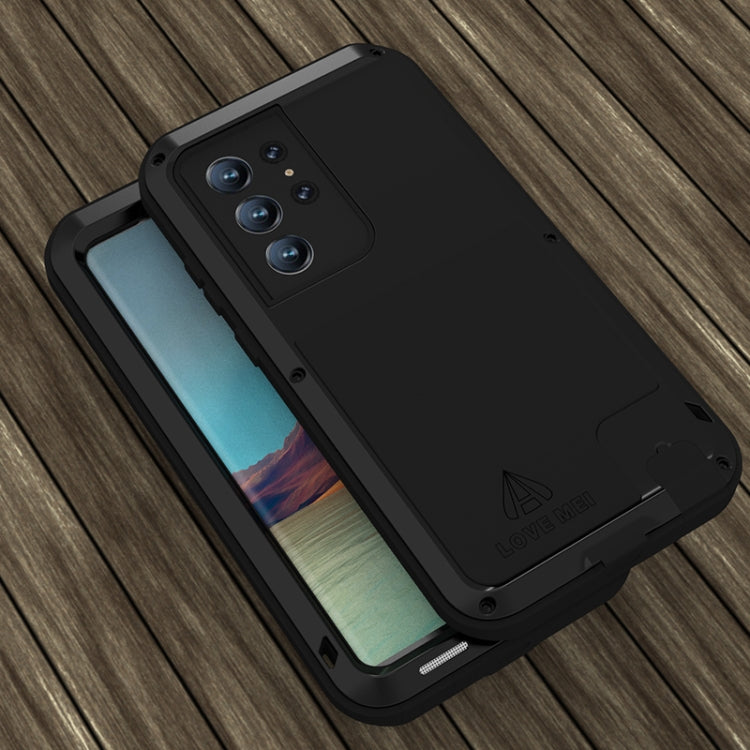 For Samsung Galaxy S22 Ultra 5G LOVE MEI Metal Shockproof Waterproof Dustproof Protective Phone Case(White) - free shipping - PMC TechLife - Order now!