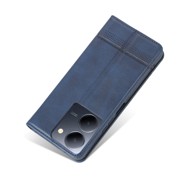 For vivo Y36 Global AZNS Magnetic Calf Texture Leather Phone Case(Dark Blu) - vivo Cases by AZNS | Online Shopping South Africa | PMC TechLife | Buy Now Pay Later Mobicred