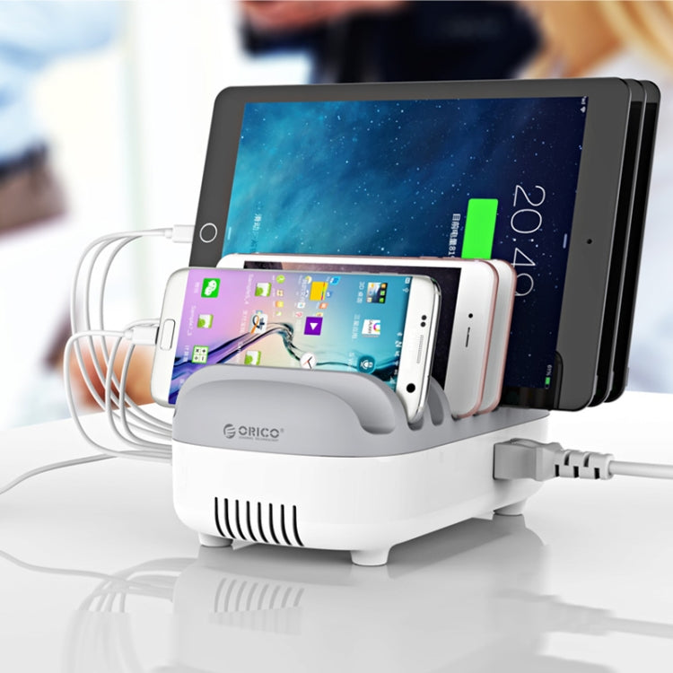 ORICO DUK-10P-DX 120W 5V 2.4A 10 Ports USB Charging Station, EU Plug(White) - Multifunction Charger by ORICO | Online Shopping South Africa | PMC TechLife | Buy Now Pay Later Mobicred