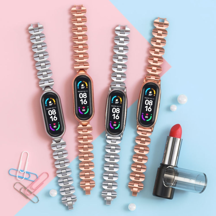 For Xiaomi Mi Band 5 / 6 MIJOBS Bone Chain Double Hole Metal Watch Band(Silver) - free shipping - PMC TechLife - Order now!