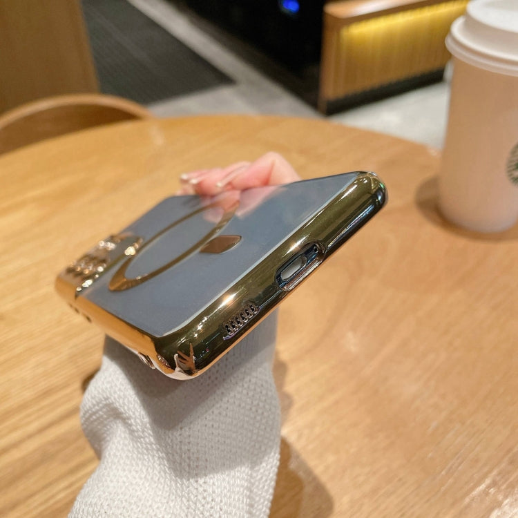 For Samsung Galaxy S21+ 5G Electroplated Frame MagSafe Magnetic Phone Case(Black) - Galaxy S21+ 5G Cases by PMC TechLife | Online Shopping South Africa | PMC TechLife