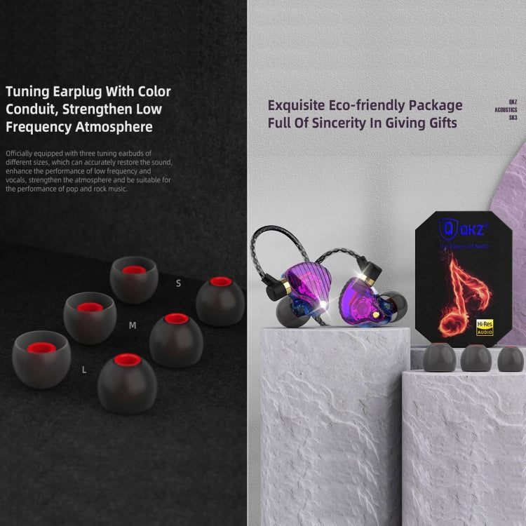 QKZ SK3 3.5mm Sports In-ear Wired HIFI Bass Stereo Sound Earphone with Mic(Red) - In Ear Wired Earphone by QKZ | Online Shopping South Africa | PMC TechLife | Buy Now Pay Later Mobicred