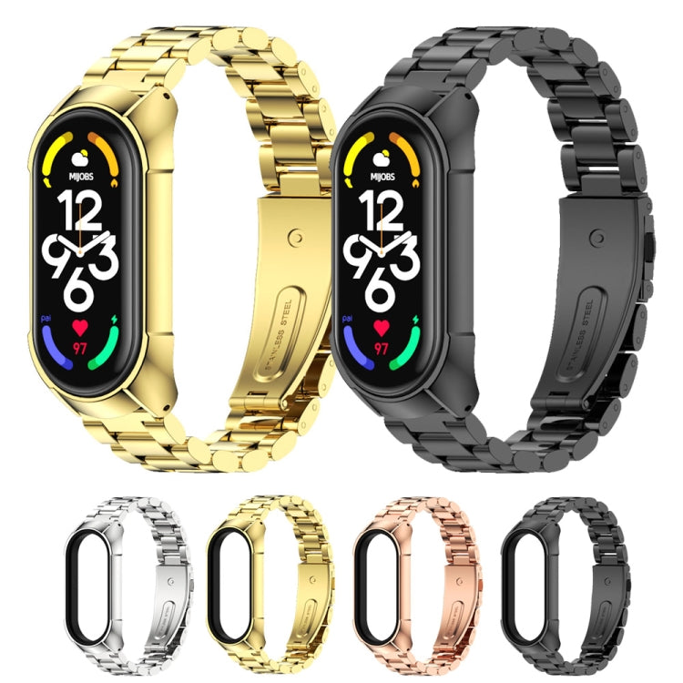 For Xiaomi Mi Band 7 / 7 NFC MIJOBS Stainless Steel Watch Band, Style:TF2 Tri-Bead(Gold) - free shipping - PMC TechLife - Order now!