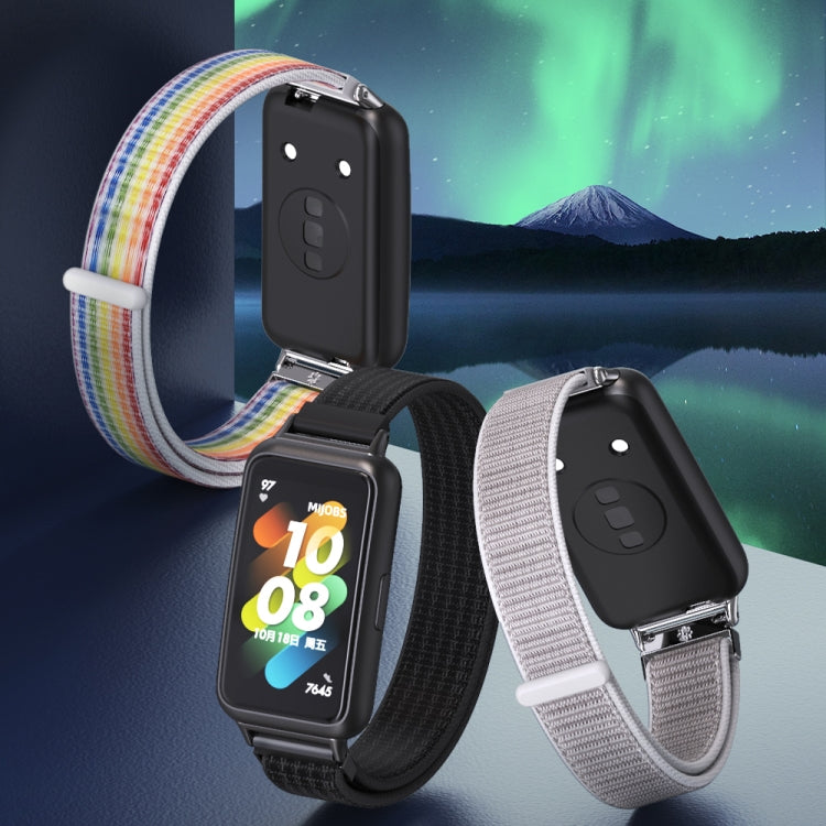 For Huawei Band 7 / 7 NFC Mijobs Breathable Nylon Watch Band(Black Red) - Watch Bands by MIJOBS | Online Shopping South Africa | PMC TechLife | Buy Now Pay Later Mobicred
