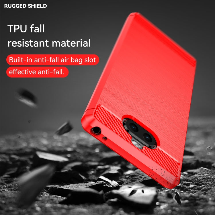 For Sony Xperia 8/8 Lite Brushed Texture Carbon Fiber TPU Phone Case(Red) - free shipping - PMC TechLife - Order now!