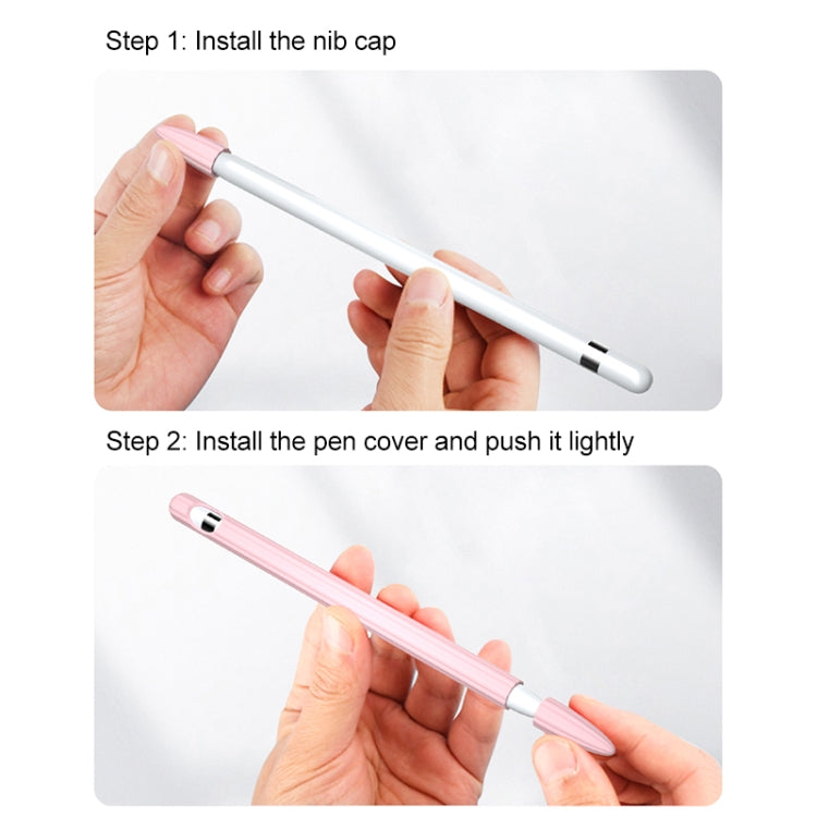 3 in 1 Striped Liquid Silicone Stylus Case with Two Tip Caps For Apple Pencil 2(Midnight Blue) - Pencil Accessories by PMC TechLife | Online Shopping South Africa | PMC TechLife
