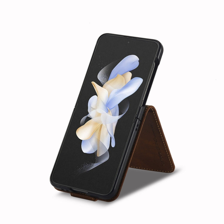 For Samsung Galaxy Z Flip4 5G LC.IMEEKE RFID Anti-theft Leather Phone Case(Brown) - free shipping - PMC TechLife - Order now!