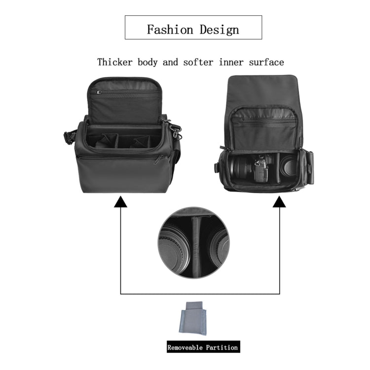 CADeN D73 Camera Sling Bag Water-resistant Shockproof Camera Handbag, Size:28 x 15 x 20cm Black - free shipping - PMC TechLife - Order now!