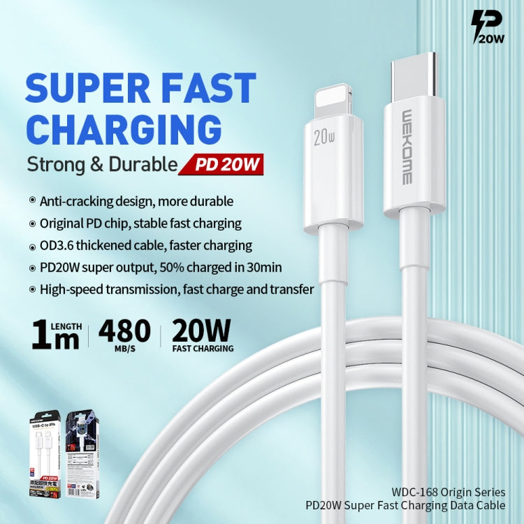 WEKOME WDC-168 Original Series PD 20W USB-C / Type-C to 8 Pin Fast Charge Data Cable Length: 1m - 2 in 1 Cable by WK | Online Shopping South Africa | PMC TechLife | Buy Now Pay Later Mobicred