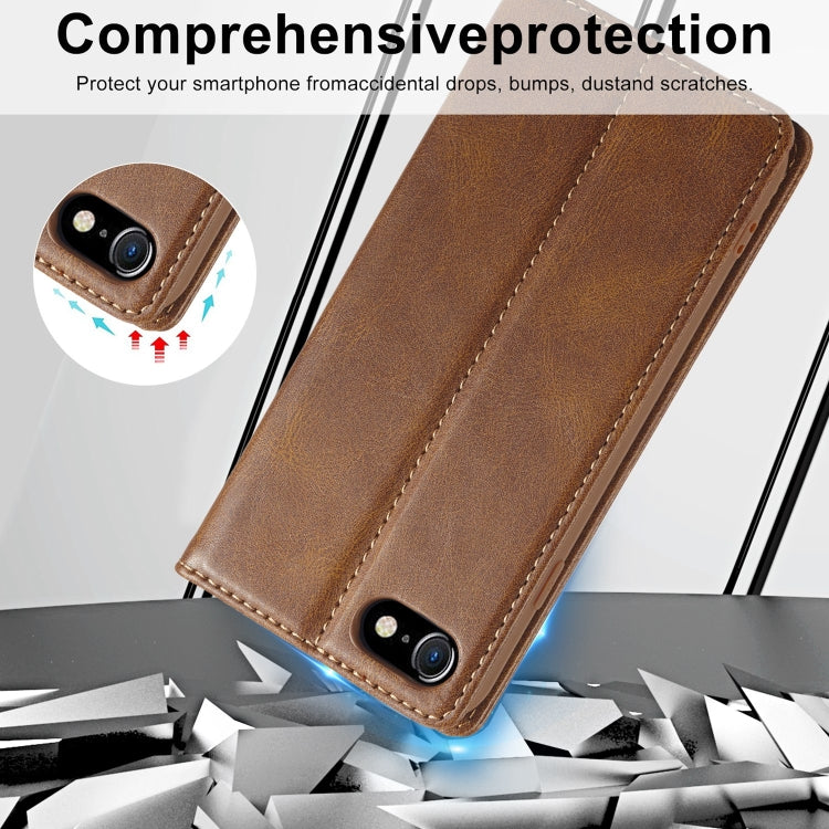 For iPhone SE 2022 / SE 2020 / 8 / 7 LC.IMEEKE RFID Anti-theft Leather Phone Case(Brown) - iPhone SE 2022 / 2020 / 8 / 7 Cases by LC.IMEEKE | Online Shopping South Africa | PMC TechLife | Buy Now Pay Later Mobicred