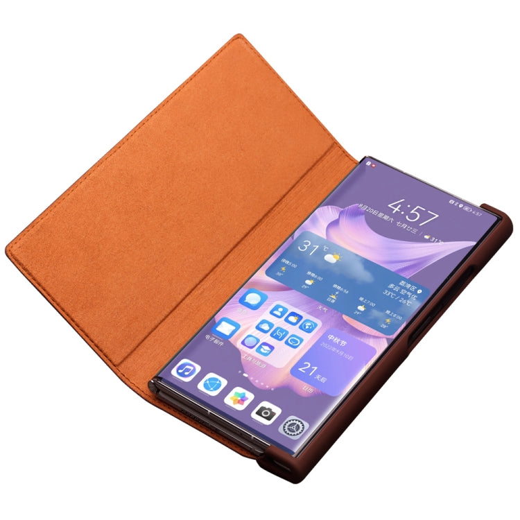 For Huawei Mate XS 2 QIALINO Crocodile Pattern Genuine Leather Phone Case(Brown) - free shipping - PMC TechLife - Order now!