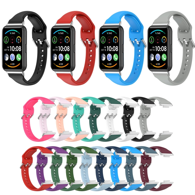 For Huawei Watch Fit 2 Small Waist Silicone Watch Band, Size:S(Wine Red) - Watch Bands by PMC TechLife | Online Shopping South Africa | PMC TechLife | Buy Now Pay Later Mobicred