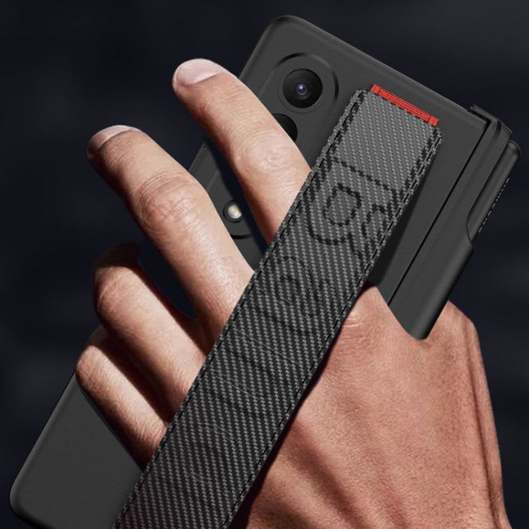 For Samsung Galaxy Z Fold4 GKK Integrated Magnetic Folding Hinge Phone Case with Wrist Strap & Pen Holder(Carbon Fiber) - free shipping - PMC TechLife - Order now!