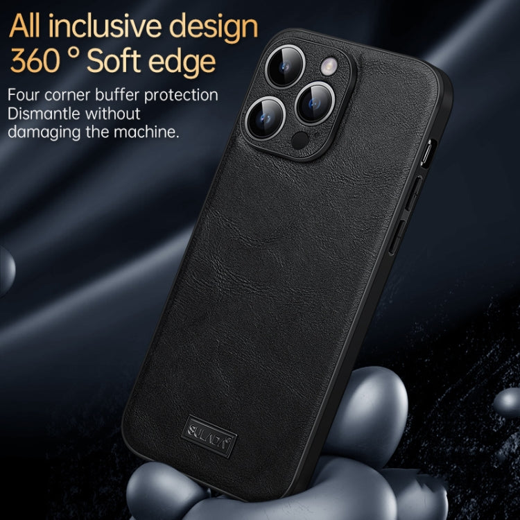 For iPhone 14 Pro Max SULADA Shockproof TPU + Handmade Leather Phone Case(Orange) - iPhone 14 Pro Max Cases by SULADA | Online Shopping South Africa | PMC TechLife | Buy Now Pay Later Mobicred