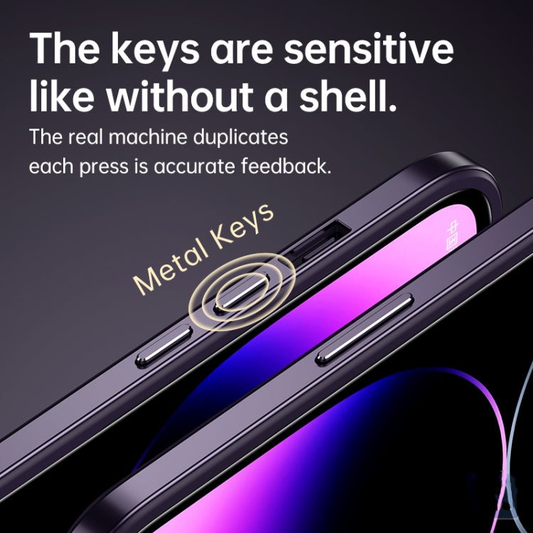 For iPhone 14 Plus SULADA Metal Frame + Nano Glass + TPU Phone Case(Dark Purple) - free shipping - PMC TechLife - Order now!