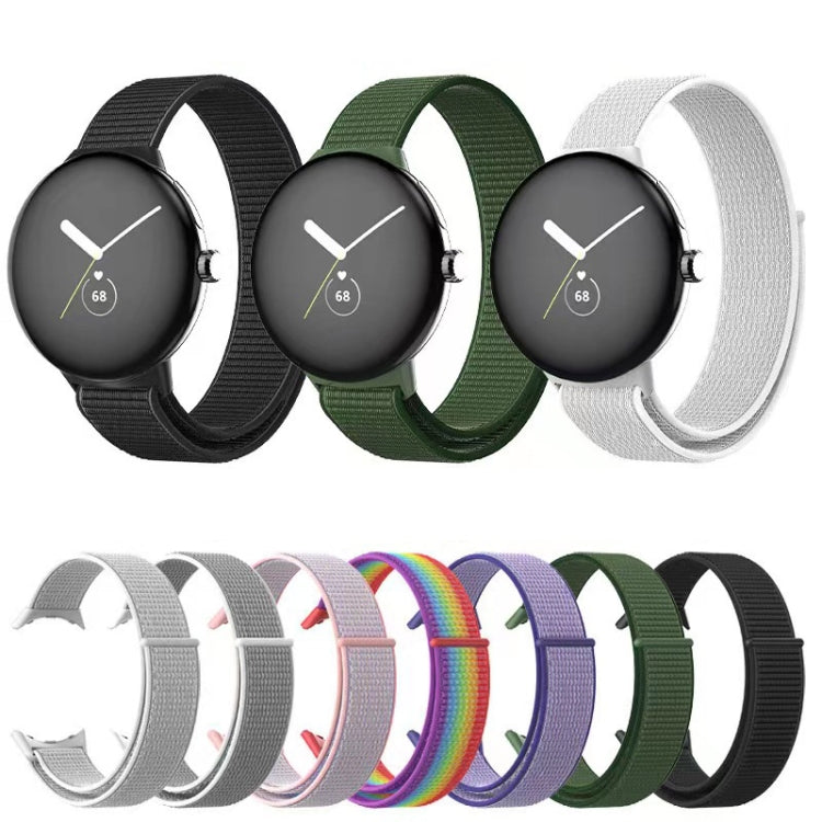 For Google Pixel Watch Nylon Woven Plastic Connector Watch Band(Blue Purple) - free shipping - PMC TechLife - Order now!