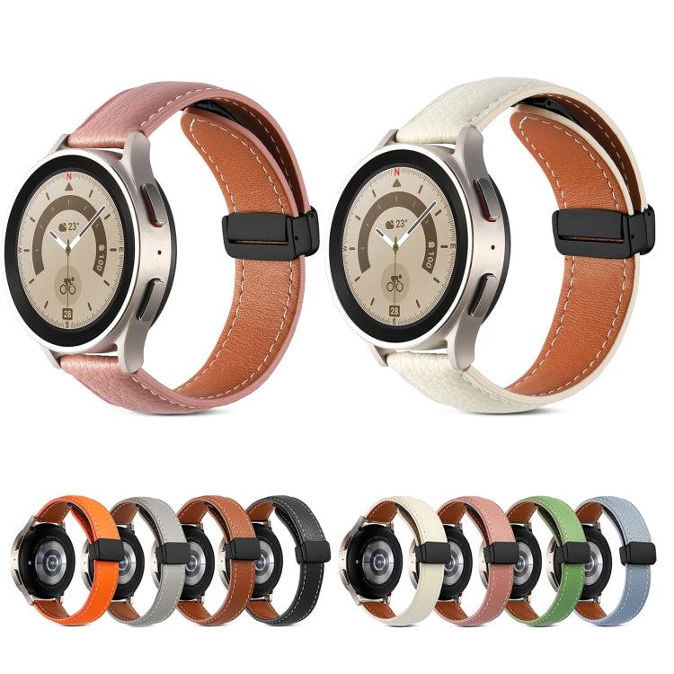 20mm Folding Buckle Genuine Leather Watch Band(Dark Pink) - free shipping - PMC TechLife - Order now!