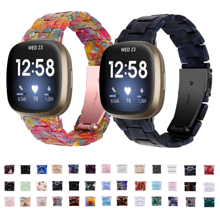 For Fitbit Versa 3 / Sense Universal Resin Watch Band(Black Flower) - free shipping - PMC TechLife - Order now!