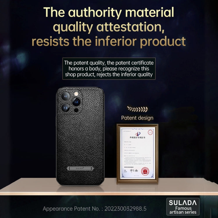 For iPhone 13 Pro SULADA Invisible Bracket Leather Back Cover Phone Case(Orange) - iPhone 13 Pro Cases by SULADA | Online Shopping South Africa | PMC TechLife | Buy Now Pay Later Mobicred