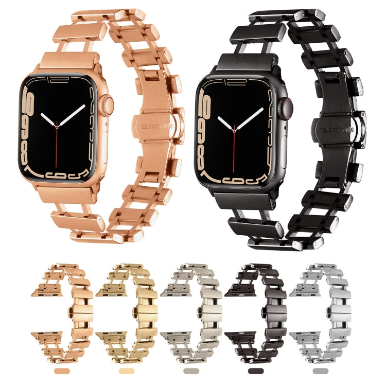 Hollow Stainless Steel Watch Band For Apple Watch Ultra 49mm / Series 8&7 45mm / SE 2&6&SE&5&4 44mm(Starlight) - free shipping - PMC TechLife - Order now!