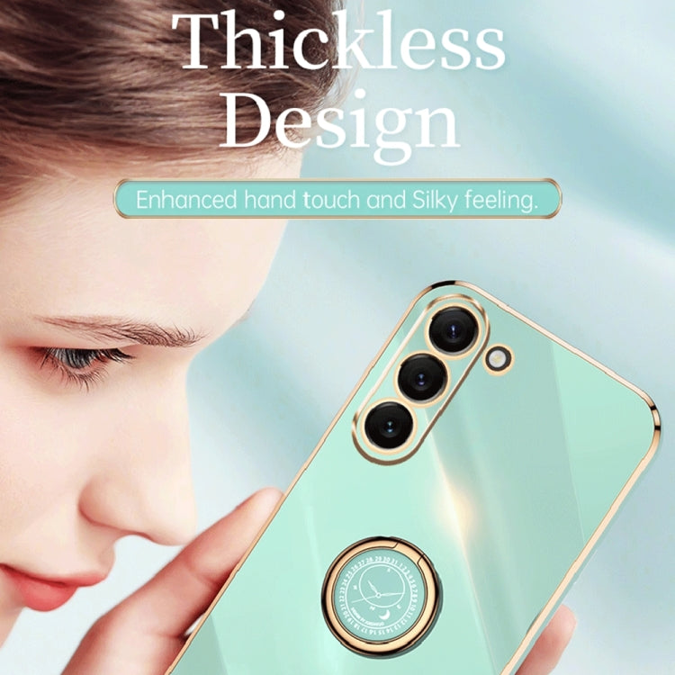 For Samsung Galaxy S23+ 5G XINLI Straight Edge 6D Electroplate TPU Phone Case with Ring Holder(Mint Green) - free shipping - PMC TechLife - Order now!