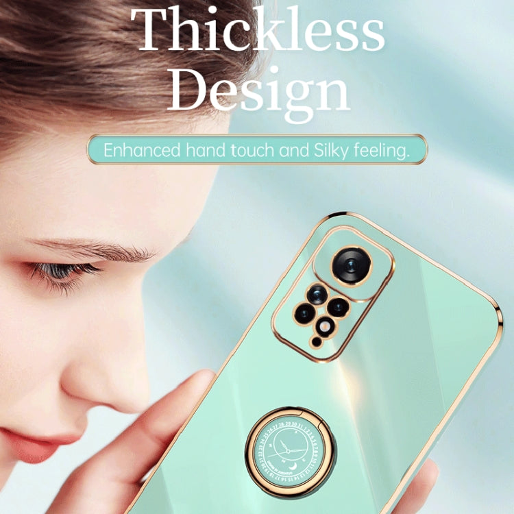 For Xiaomi Redmi Note 11 Pro 4G/5G Foreign XINLI Straight Edge 6D Electroplate TPU Phone Case with Ring Holder(Celestial Blue) - free shipping - PMC TechLife - Order now!