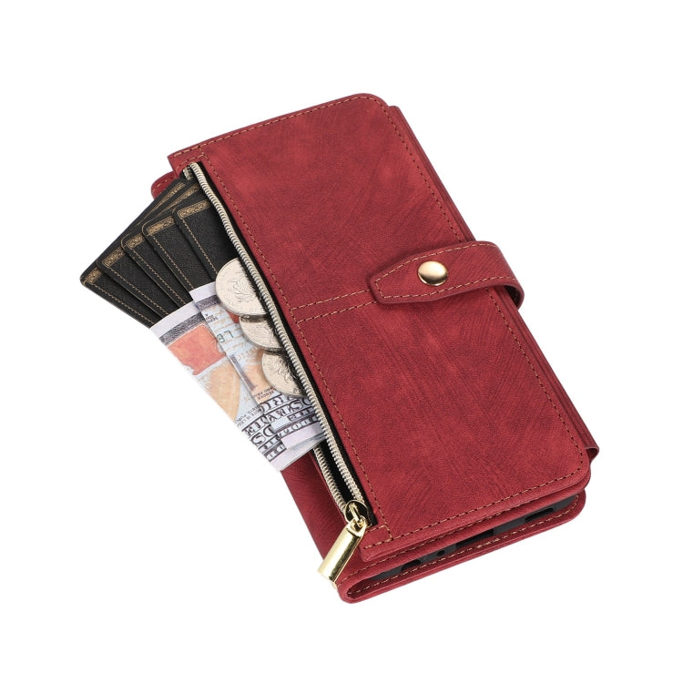 For Samsung Galaxy A52 4G / 5G Dream 9-Card Wallet Zipper Bag Leather Phone Case(Red) - Galaxy Phone Cases by PMC TechLife | Online Shopping South Africa | PMC TechLife