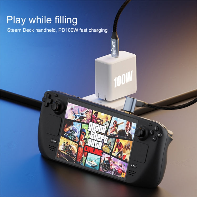 For Steam Deck Gen 100W USB-C/Type-C Male to USB-C/Type-C Female Stereo Curved Extension Cable, Length:1.5m - Other Accessories by PMC TechLife | Online Shopping South Africa | PMC TechLife | Buy Now Pay Later Mobicred