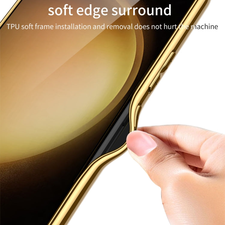 For Samsung Galaxy S23+ 5G GKK Weave Texture Electroplating PU Protective Phone Case(Black) - Galaxy S23+ 5G Cases by GKK | Online Shopping South Africa | PMC TechLife