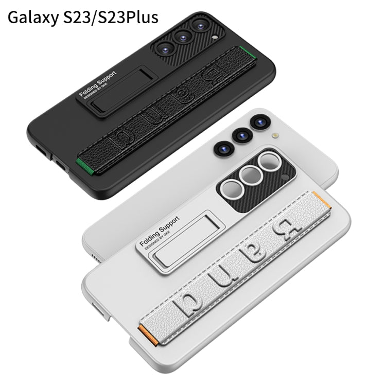 For Samsung Galaxy S23+ 5G GKK Ultra-thin Wristband Shockproof Phone Case with Holder(Silver) - free shipping - PMC TechLife - Order now!