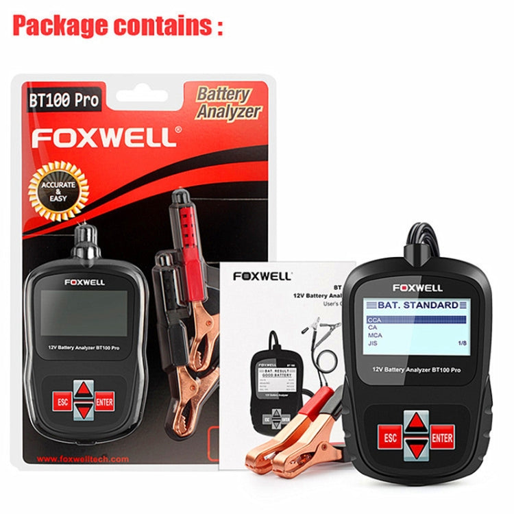 FOXWELL BT100Pro 12V Car Battery Detector Fault Diagnosis Tool - Code Readers & Scan Tools by PMC TechLife | Online Shopping South Africa | PMC TechLife