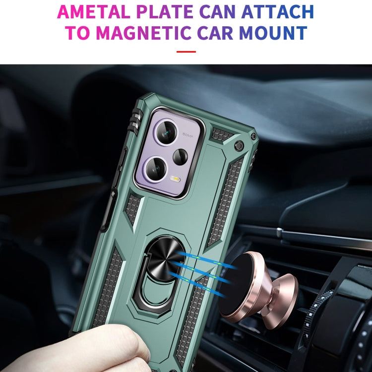 For Xiaomi Redmi Note 12 Pro 5G Shockproof TPU + PC Phone Case with Holder(Dark Green) - free shipping - PMC TechLife - Order now!