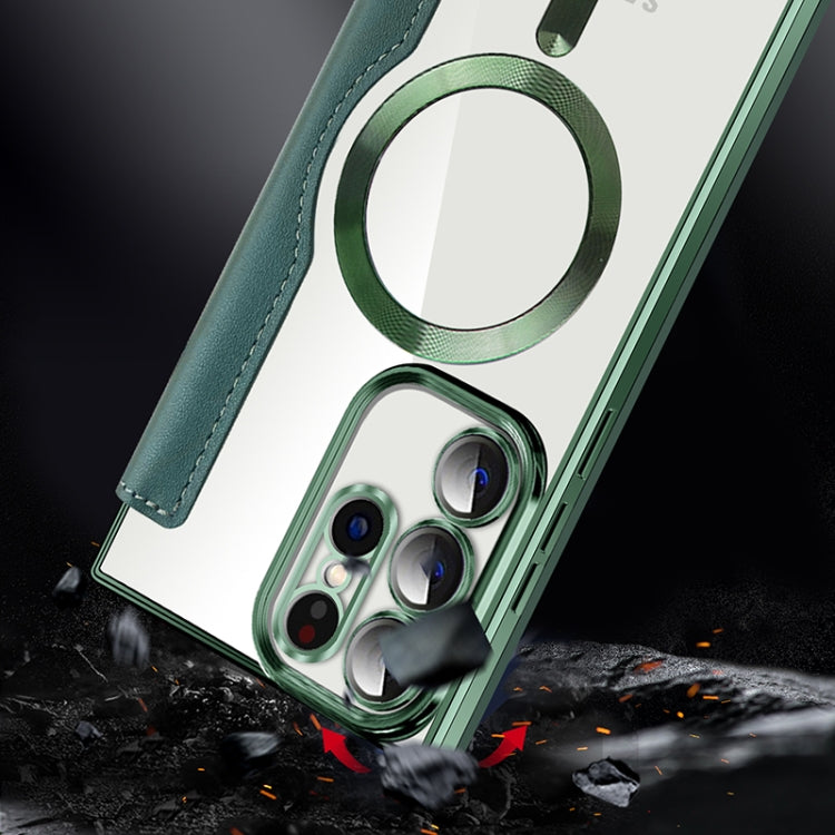 For Samsung Galaxy S23 5G MagSafe Magnetic RFID Anti-theft Leather Phone Case(Dark Purple) - Galaxy S23 5G Cases by PMC TechLife | Online Shopping South Africa | PMC TechLife