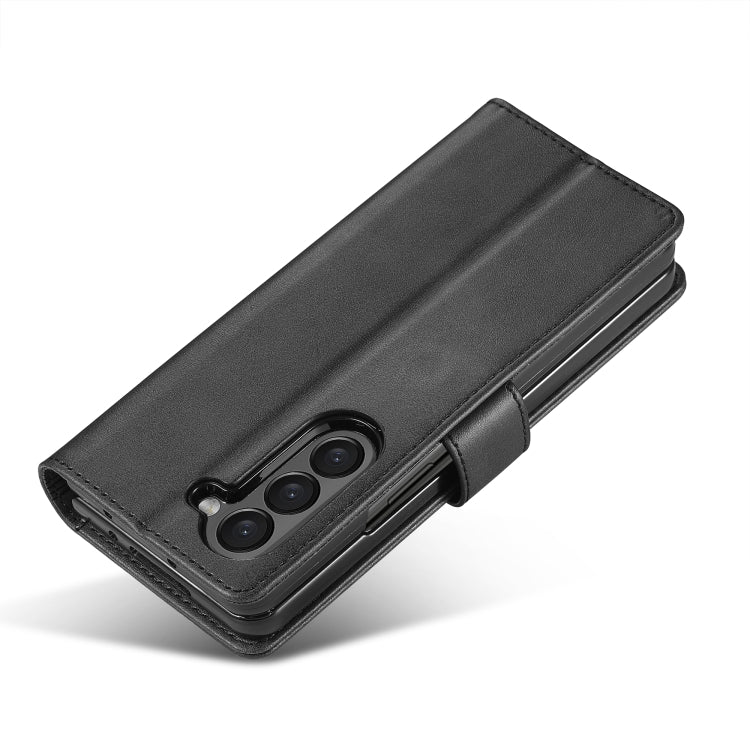 For Samsung Galaxy Z Fold5 5G LC.IMEEKE Calf Texture Leather Phone Case(Black) - free shipping - PMC TechLife - Order now!