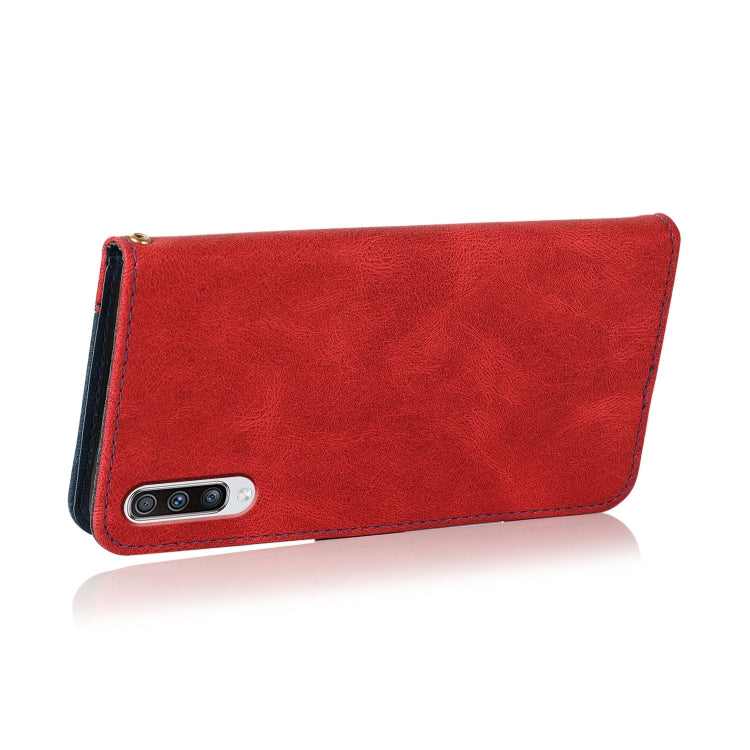For Samsung Galaxy A50 / A30s / A50s Dual-color Stitching Leather Phone Case(Red Blue) - free shipping - PMC TechLife - Order now!