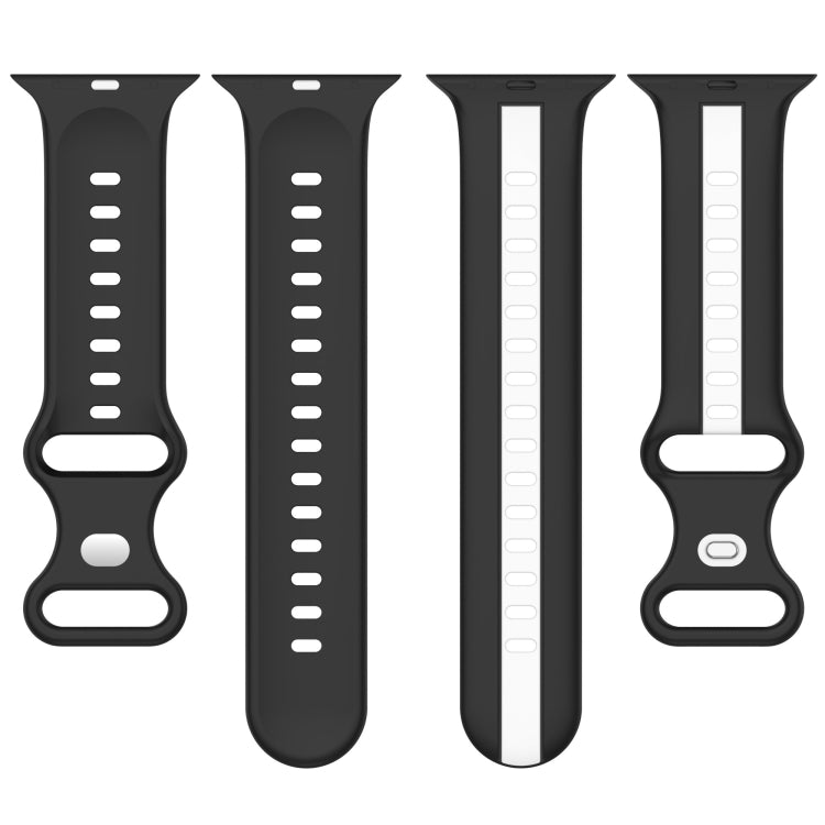 Nail Buckle Two-color Watch Band For Apple Watch Ultra 49mm / Series 8&7 45mm / SE 2&6&SE&5&4 44mm / 3&2&1 42mm(Light Grey White) - by PMC TechLife | Online Shopping South Africa | PMC TechLife