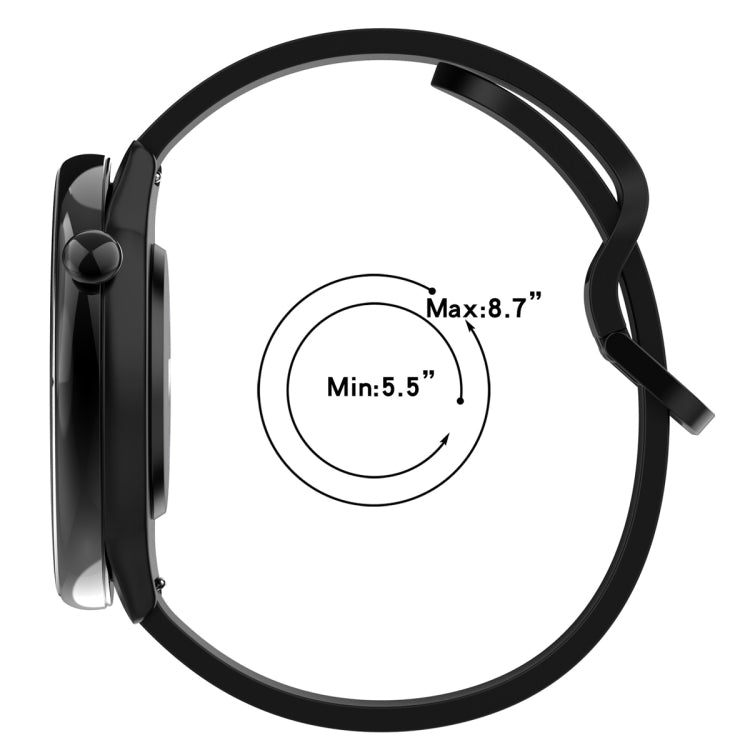 For Amazfit GTR Mini 20mm Flat Head Groove Reverse Buckle Silicone Watch Band(Dark Grey) - by PMC TechLife | Online Shopping South Africa | PMC TechLife