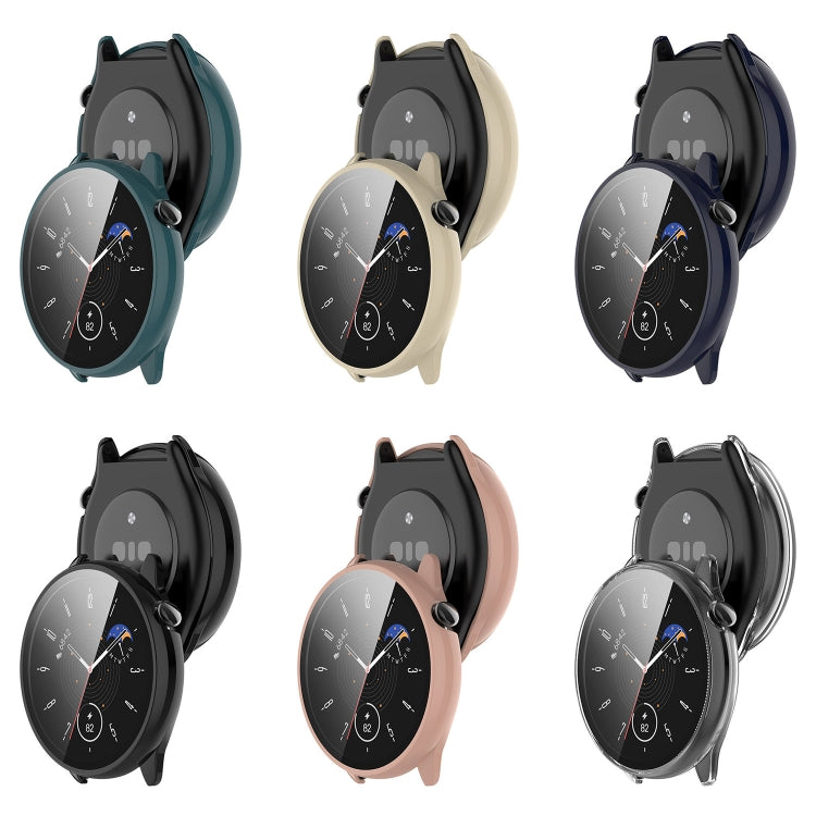 For Amazfit GTR Mini PC + Tempered Film Integrated Watch Protective Case(Ivory White) - by PMC TechLife | Online Shopping South Africa | PMC TechLife