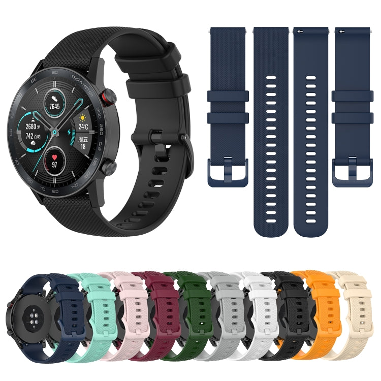 For Honor Watch GS 3i 22mm Small Plaid Texture Silicone Watch Band(Amber Yellow) - Smart Wear by PMC TechLife | Online Shopping South Africa | PMC TechLife