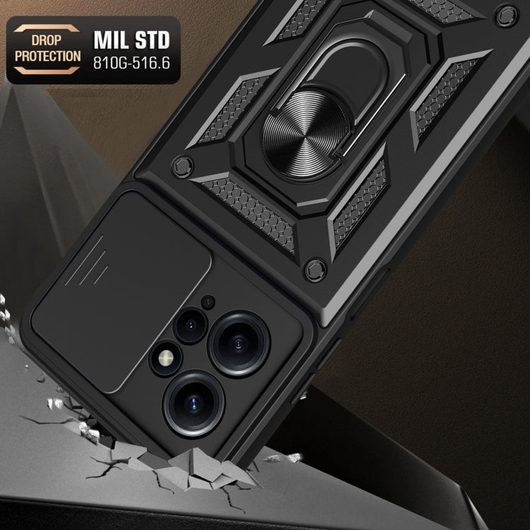 For Xiaomi Redmi Note 12 4G Global Sliding Camera Cover Design Phone Case(Black) - free shipping - PMC TechLife - Order now!