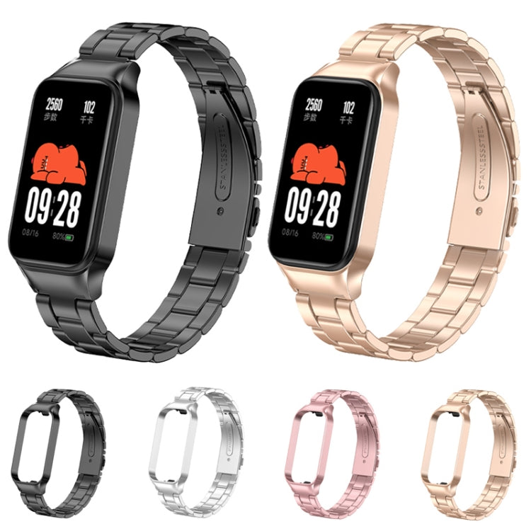 For Redmi Band 2 Three-bead Metal Watch Band(Rose Gold) - Smart Wear by PMC TechLife | Online Shopping South Africa | PMC TechLife