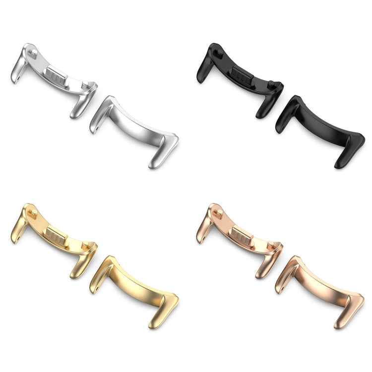 For Xiaomi Mi Band 8 1 Pair Stainless steel Metal Watch Band Connector(Rose Gold) - by PMC TechLife | Online Shopping South Africa | PMC TechLife