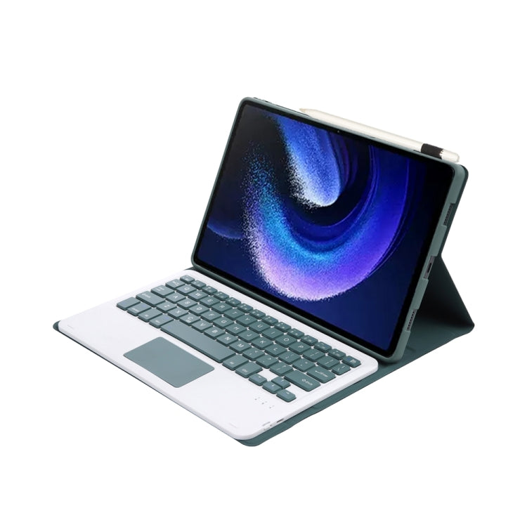 For Xiaomi Pad 6 / Pad 6 Pro A0N7-A Lambskin Texture Ultra-thin Bluetooth Keyboard Leather Case with Touchpad(Dark Green) - free shipping - PMC TechLife - Order now!