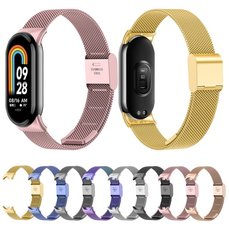 For Xiaomi Mi Band 8 Milanese Buckle Metal Watch Band(Grey) - Watch Bands by PMC TechLife | Online Shopping South Africa | PMC TechLife