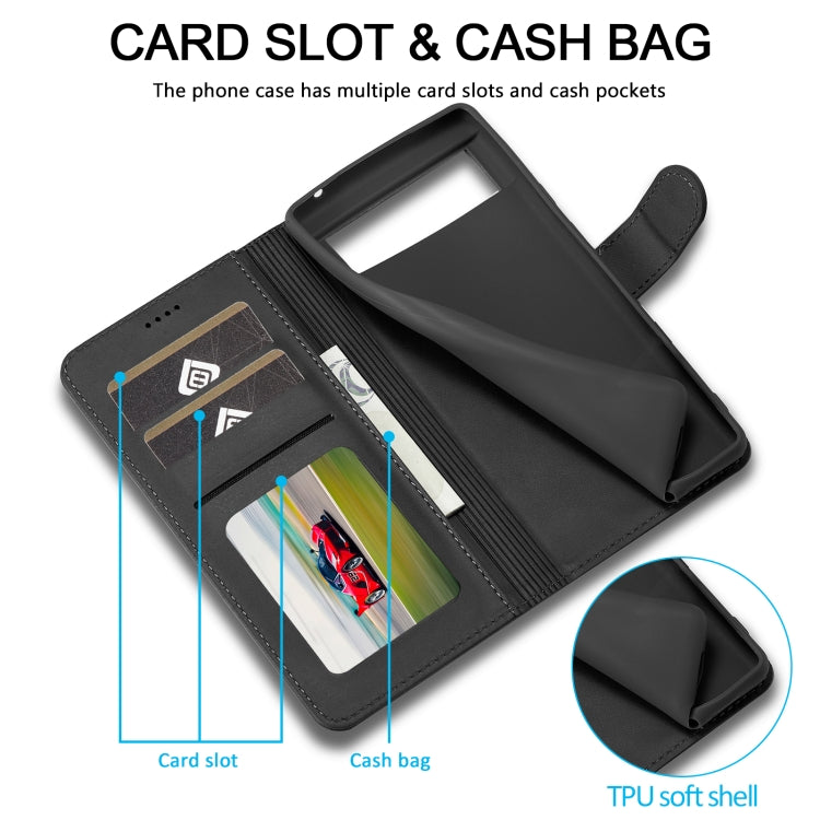 For Google Pixel 7a LC.IMEEKE Calf Texture Flip Leather Phone Case(Black) - free shipping - PMC TechLife - Order now!