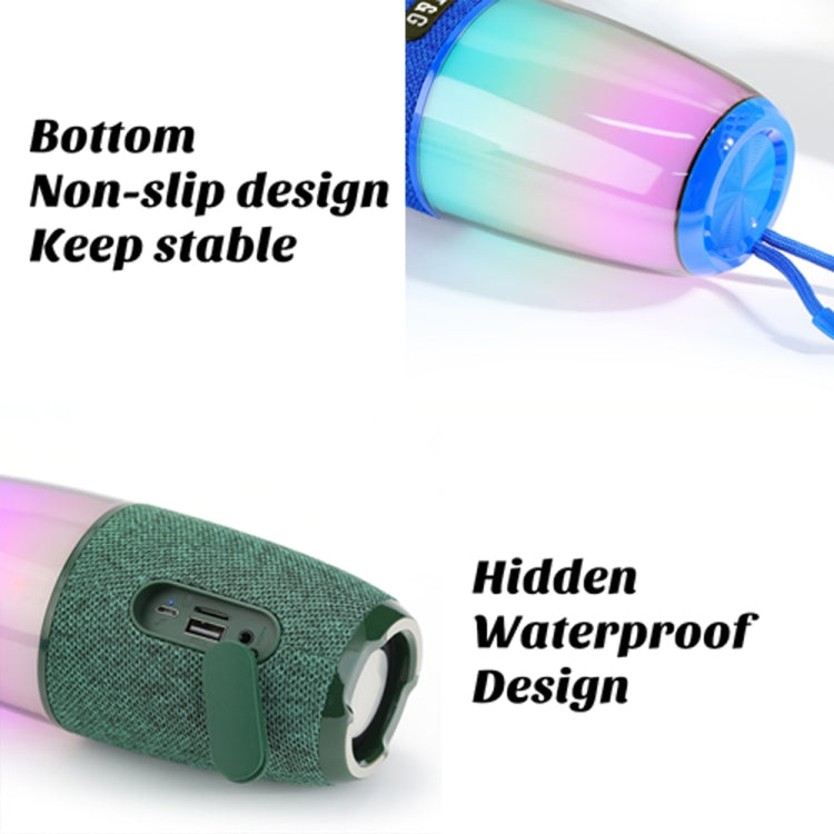 T&G TG644 5W High Power RGB Light Portable Bluetooth Speaker(Dark Green) - Waterproof Speaker by T&G | Online Shopping South Africa | PMC TechLife | Buy Now Pay Later Mobicred