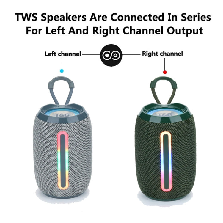 T&G TG653 TWS LED Mini Portable Wireless Stereo Sound Outdoor Speaker(Dark Green) - Mini Speaker by T&G | Online Shopping South Africa | PMC TechLife | Buy Now Pay Later Mobicred